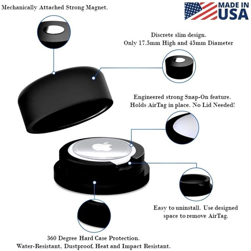 Printmain GPS Tracker Magnetic Case For Vehicles Compatible With Apple