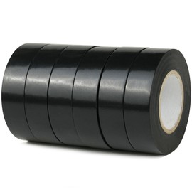 CHUANGSEED 6 Rolls Black Electrical Tape 19mm x 20m Black PVC Fire Retardant Electrical Insulation Tape for Insulating, Repairing and Protecting Electrical Wires (6)