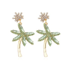 Coconut Tree Earrings for Women, Tropical Palm Tree Earrings for Girls, Beach Palm Tree Boho Drop Earrings Hypoallergenic, Hawaiian Flower Tree Earrings Stud Earrings, Tropical Tree Jewelry, Zinc