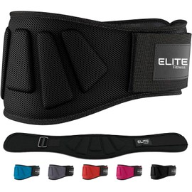 Cinturon para gimnasio, faja para soporte de espalda baja, ideal para levantamiento de pesas, 17cm de soporte, (Negro, Grande)