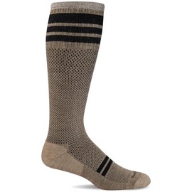 Sockwell Men's Speedway Firm Graduated Compression Sock, Khaki - M/L