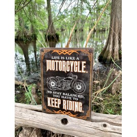 Garage Life is Like Motorcycle Vintage Metal Tin Sign Wall Decor Garage Shop Bike Art