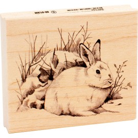 Inkadinkado Snow Rabbit Mounted Rubber Stamp for Card Making and Scrapbooking, 4'' x 3.5'' x 1''