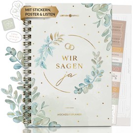 Lebenskompass Wedding Planner Book with Practical Poster "Forever" Wedding Planner with Schedule, Lists and Tips for Perfect Wedding Planning - with Stickers - A5 +