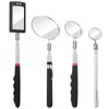 4 Pieces Telescoping Inspection Mirror Telescoping LED Lighted Flexible Inspection