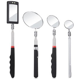 4 Pieces Telescoping Inspection Mirror Telescoping LED Lighted Flexible Inspection Mirror Tool for Checking Observing Vehicle Small Parts (Elegant Style)