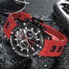 AIMES Watches for Men Red Stylish Analog Quartz Chronograph Waterproof