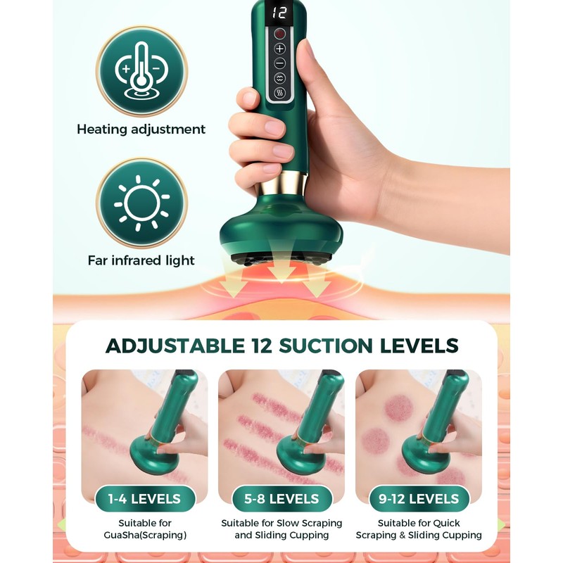 Uojojop Electric Cupping Massager, Lymphatic Drainage Massager and Cellulite Massage