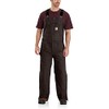 Carhartt Men's Loose Fit Washed Duck Insulated Bib Overall-Dark Brown-Large