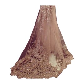 EllieHouse Cathedral Length Sequin Lace Wedding Bridal Veil for Bride Ivory