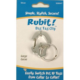Rubit The Easy Dog Tag Curve Shape Switch Clip. Large Silver