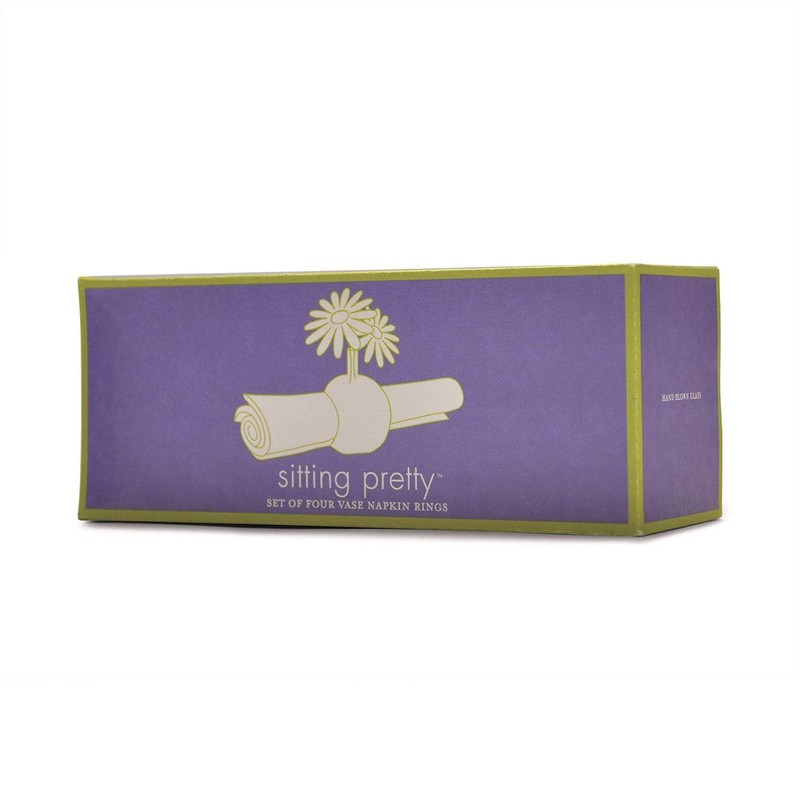 Two's Company Sitting Pretty Set of 4 Vase Napkin Ring
