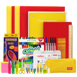 87 Piece Back to School Supplies Kit for Grades K-8, Kindergarten/Elementary/Junior School Supplies Set for Kids/Girls/Boys, School Essentials Includes Folders, Notebooks, Pencils, and More