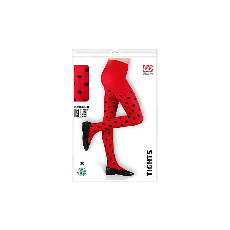 LADYBUG PANTYHOSE - RED/BLACK SPOT - 1-3yrs