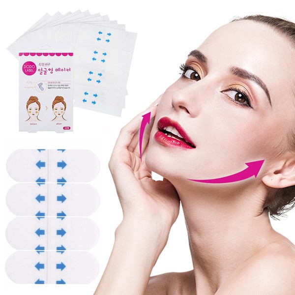 ZHEJIA Small Face Tape, 160 Pieces, Lift Up Nasolabis, Small Face, Face Lift, Strong Fit Type, Sagging Tape Correction, Ultra Thin, Transparent