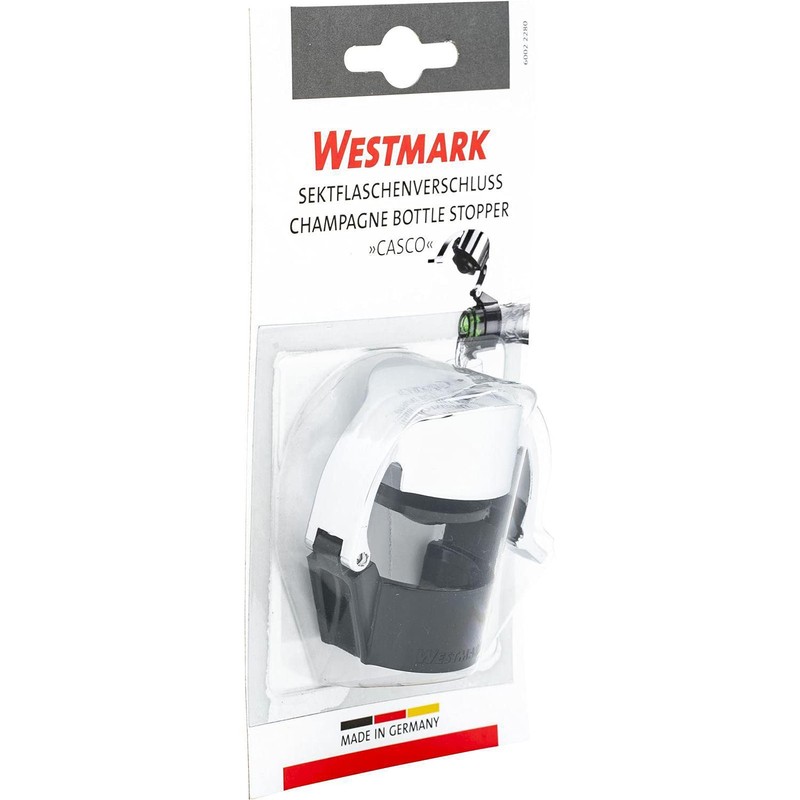 Westmark Sektflaschenverschluss/Klappverschluss/Flaschenverschließer, Kunststoff, Casco, Silber/Schwarz, 60022280