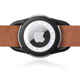 WhoseID Airtag Dog Collar, Waterproof Airtag Holder for Dog Collar & Cat Collar Slicone Full Body Covered Pet Air Tag Holder (Black, Small)