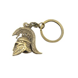 Ancient Bronze Spartan Keychain Helmet Keychain Sparta Jewelry Spartan Warrior Keychain
