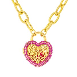 Ritzy Couture by Esme Hecht Hot Pink “Locket Full of Love Pendant 18” Necklace by Ritzy Couture DeLuxe