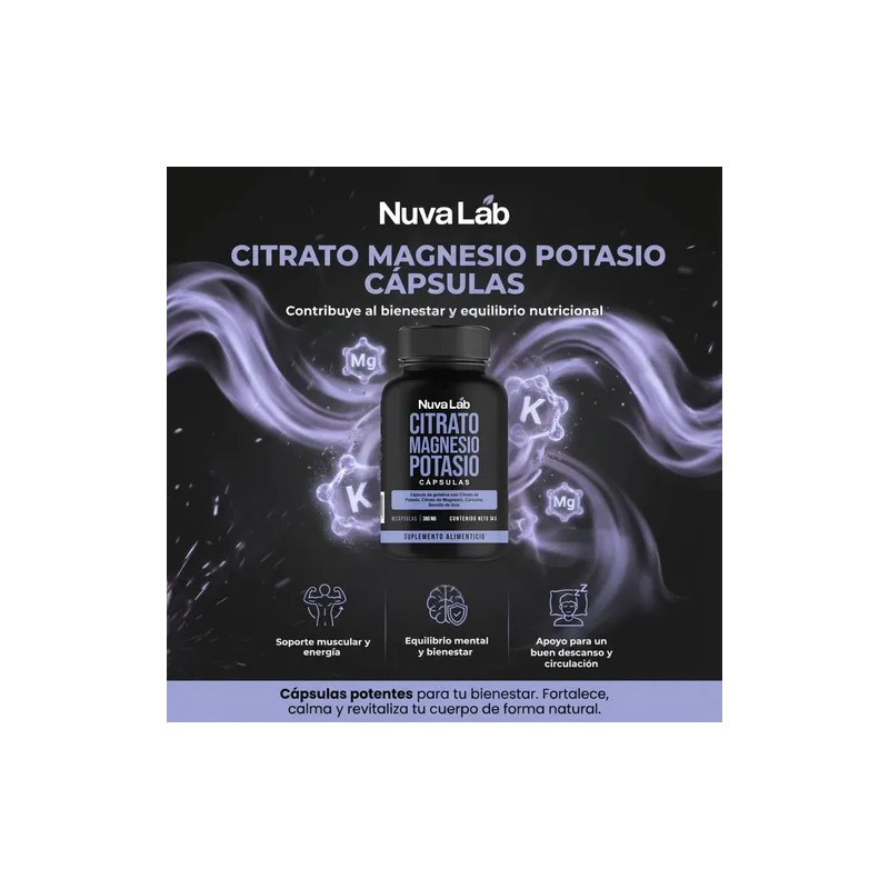 Pack Citrato Magnesio Potasio Suplemento 180 Caps