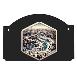 Farmington Hills Michigan Travel Destination Souvenir Wood sign flat with string