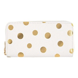 DRAEGER Paris 1886 Women's Large Gold Dots White Purse, White