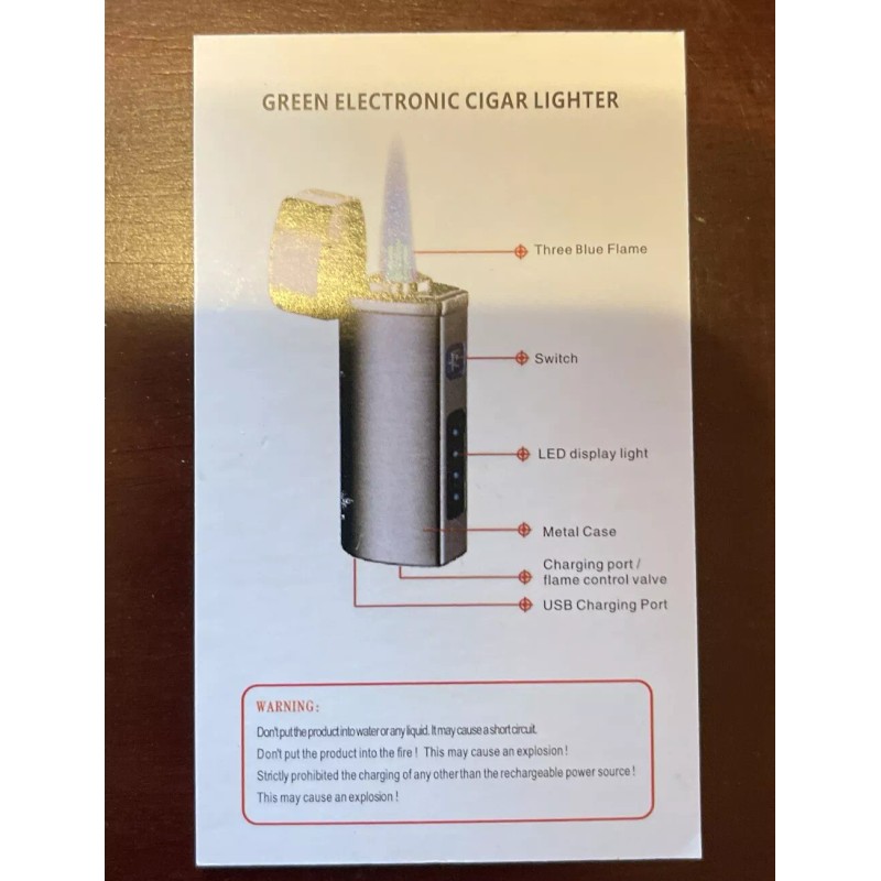 CAIN Triple Torch Electronic Ignition Butane Cigar Lighter with Punch