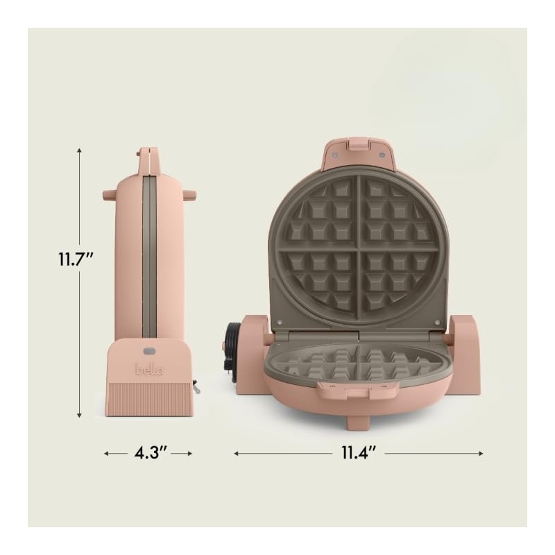 bella Flip-n-Store Waffle Maker with EverGood™ Ceramic Nonstick Coating, Fits-anywhere™