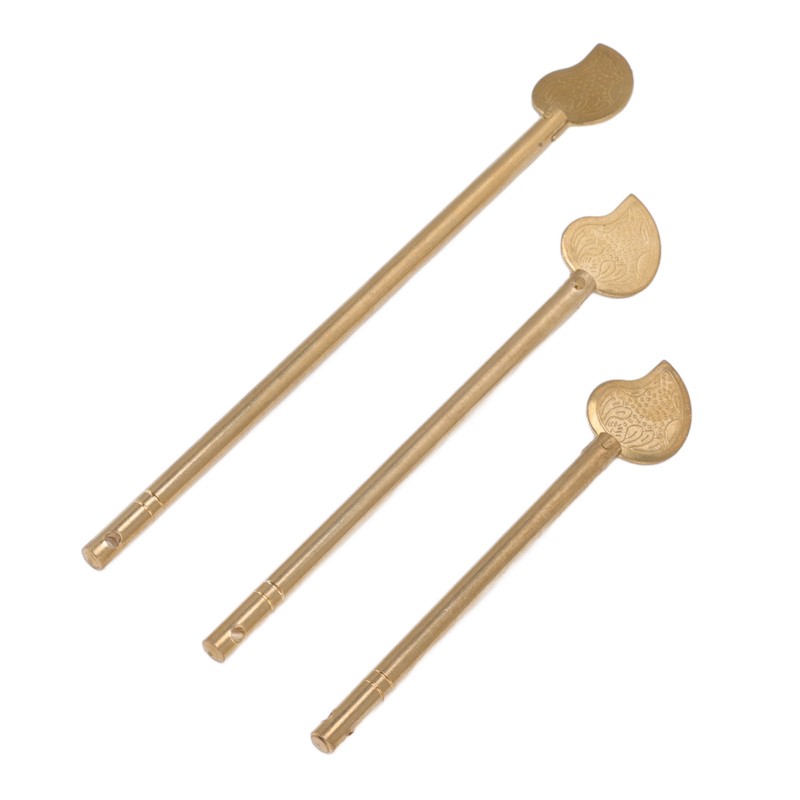 3PCS Cabinet Key Latch Leaf Shaped Cabinet Locking Pin Brass