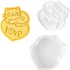 1Pc White Plastic Biscuit Mold Cat Shaped Cookie Embossing Moulds