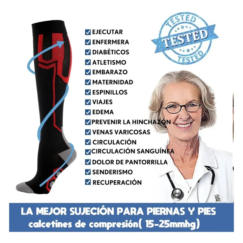 5 Medias Calcetines De Compresión Deportivos Hombre Y Mujer