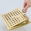 RANDOM Brushed Gold Shower Drain Square 6 Inch Shower Floor