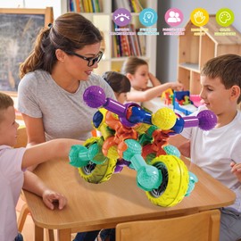 UXSIO STEM Toys for Boys Age 8-12, 21 Pcs Building Toys for Kids Ages 4-8, Educational Construction Engineering Building Blocks Kits, Toddler Learning Activities, 3 4 5 6 7 8 Year Old Birthday