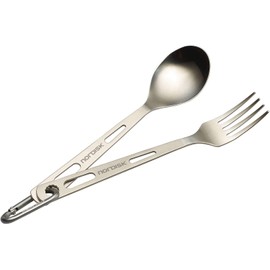 Nordisk 119020 Outdoor Cutlery Fork and Spoon Set, Titanium Cutlery, 6.3 inches (16 cm), Genuine Japanese Product