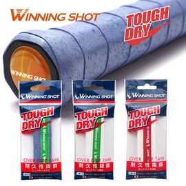 WINNINGSHOT Tennis Grip Tape, Long Lasting Dry Grip, Tough Dry, Set of 5 (White (End Tape: Green))
