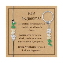 Natural Crystals Keychain Gift, New Beginnings Gifts for Women, Suitable for Making Birthday Gifts for Friends And Family