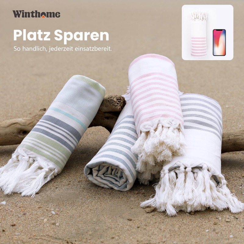 Winthome Beach Towel Soft Beach Towel Bamboo Cotton Lightweight Space