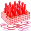 Leitee 33 Pcs Valentine Bottle Toss Game Bowling Set Red