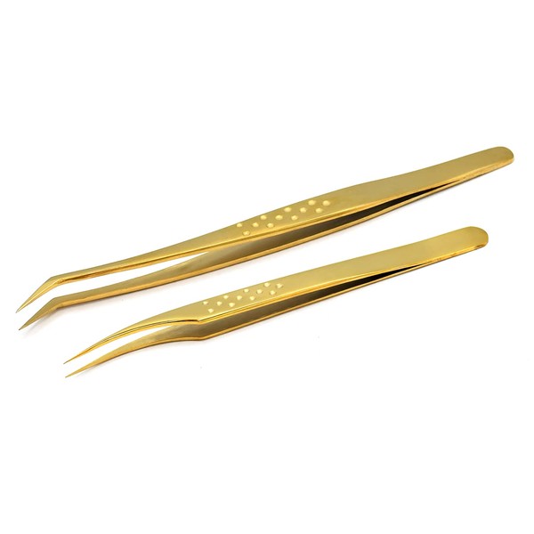 2 Pieces Dolphin Shaped Tweezers and Curved Tip Tweezers For