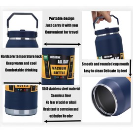 Insulated Stainless Steel Water Bottle With Straw,40 Oz Double Wall Vacuum Insulated Stainless Steel,Double Walled And Vacuum Insulated Metal, For Sports For Sports Travel Cycling