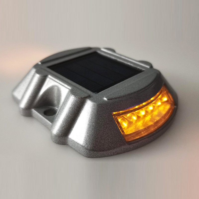 Solar Deck Lights Silver Aluminium Alloy High Brightness LED Solar