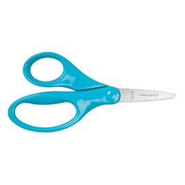 Fiskars 5" Pointed-Tip Scissors for Kids 4-7 - Scissors for School or Crafting - Back to School Supplies - Turquoise
