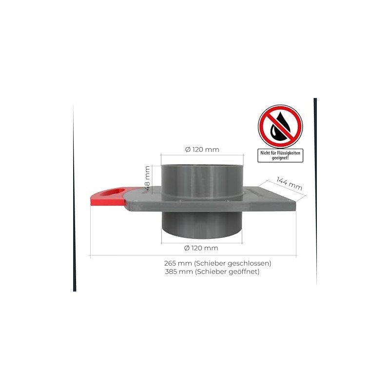 DRUCKKRAFT Blastgate DN120 mm | Air Gate Valve for Extraction