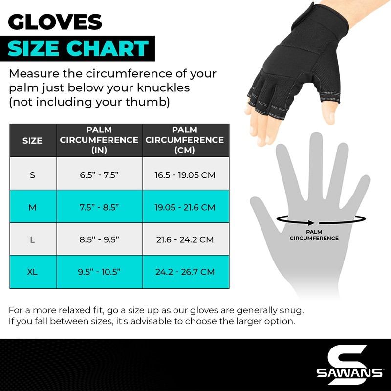 SAWANS Fingerless Working Gloves for Men Performance Heavy Duty Half-Finger