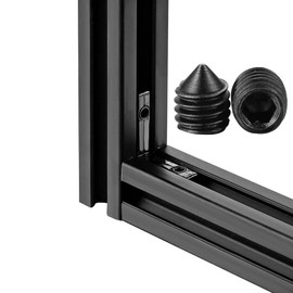 20pcs T-Slot L Shape Interior Corner Connector Joint Brackets + 40pcs Screws and + 1 Wrench Tool for 2020 Series Aluminum Extrusion Profile Slots 6mm (Black)