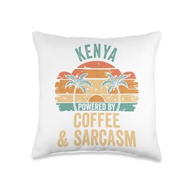 Coffee Gift For Women Gift For KENYA Vibes Only Cute Retro Girls Kenya Name Throw Pillow, 16x16, Multicolor
