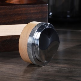 KNODOS Espresso Distribution Tool 58mm Maple Coffee Distributor Adjustable Depth Stainless Steel Espresso Leveler Premium Espresso Machine Accessories For Coffee Bar