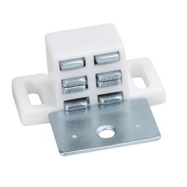 Rok Hardware Heavy Duty 15 lb High Rise Cabinet Magnetic Catch, White/Nickel Cabinet Door Magnet (10, White, Nickel)