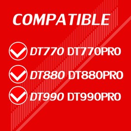 DIMOST DT990 Protective Headband Cover Compatible with DT990, DT990 PRO, DT880, DT880 PRO, DT770, DT770 PRO, I Washable Breathable Mesh Fabric (Black)