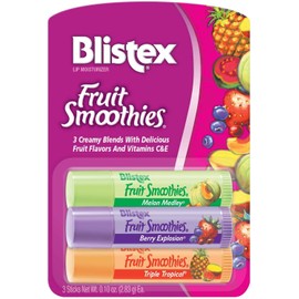 Blistex Fruit Smoothies Lip Moisturizers 3 Sticks 0.10 oz each Pack of 10